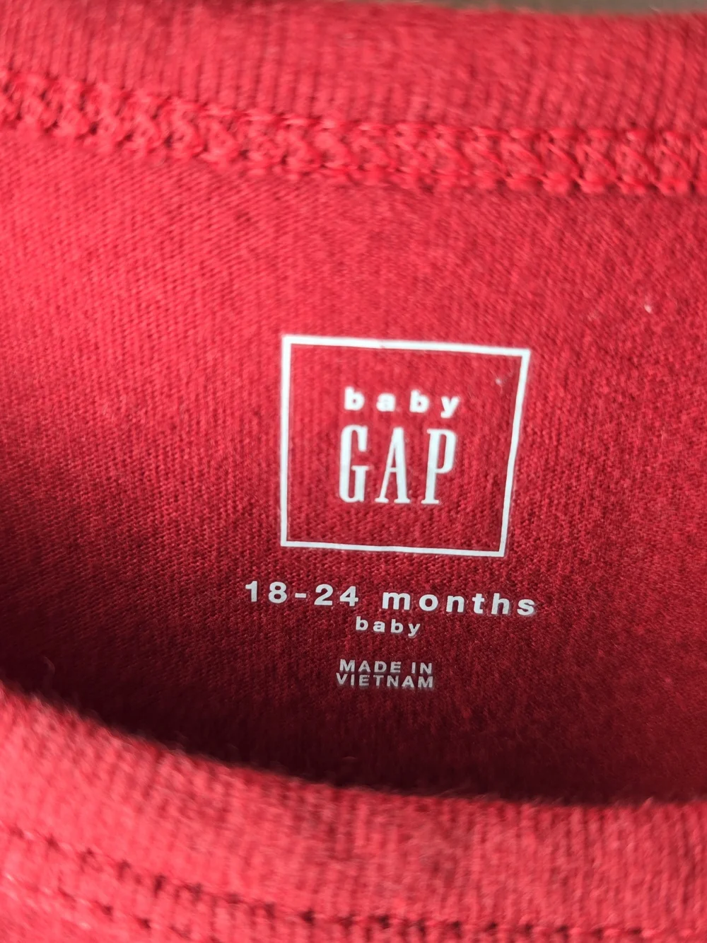 GAP Red Long-Sleeve One-Piece with 'Dad's Cool Dude' Sunglasses Graphic
